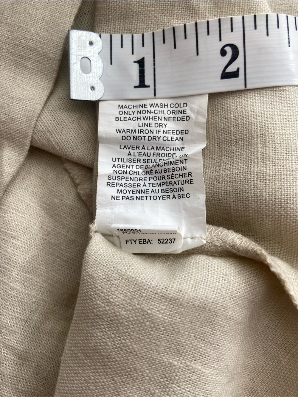 BRIGGS Beige Linen Blend Dress Medium V-Neck Sleeveless Shift Pockets - Picture 6 of 8